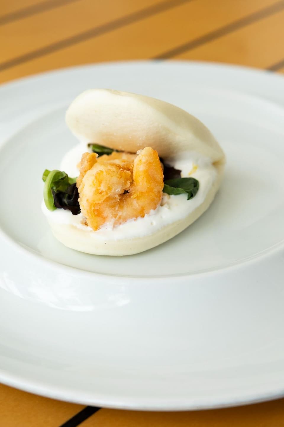 Bao bun con gamberi fritti — Il Gozzo, Salerno